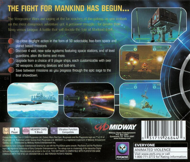 Colony Wars III : Red Sun — Box back
