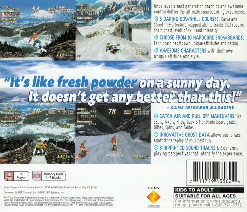 Cool Boarders — Box back