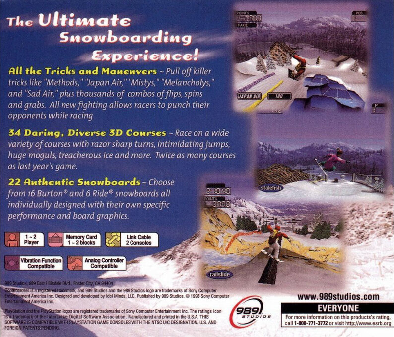 Cool Boarders 3 — Box back