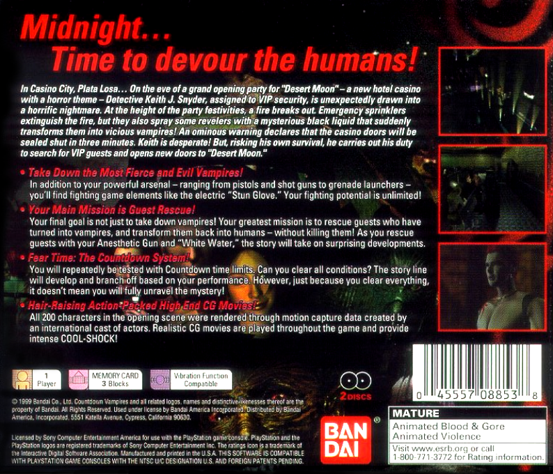 Countdown Vampires — Box back