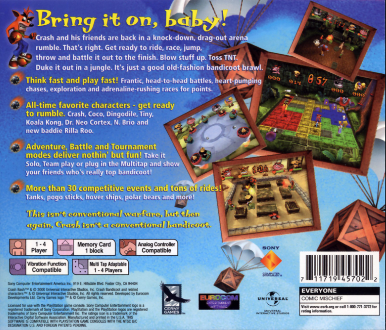 Crash Bash — Box back