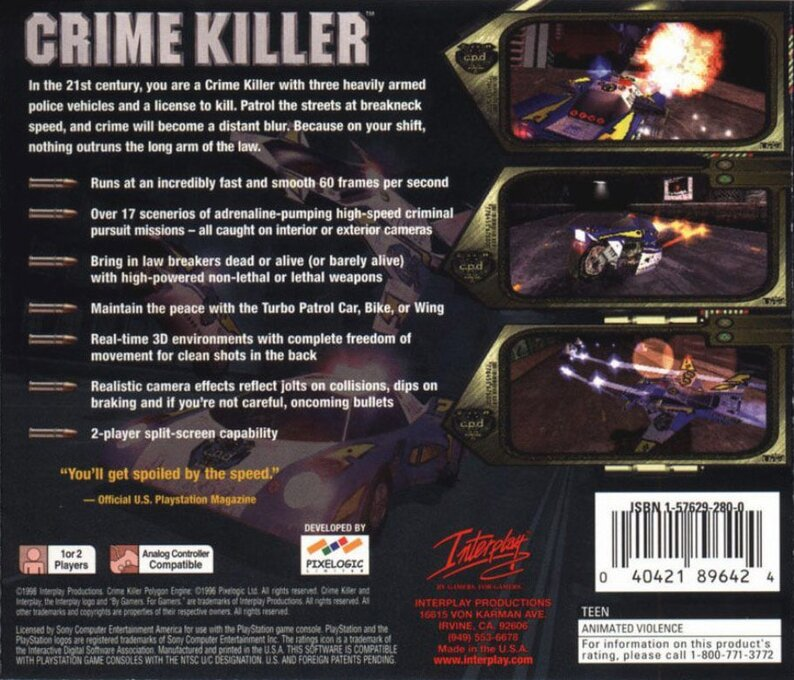 Crime Killer — Box back