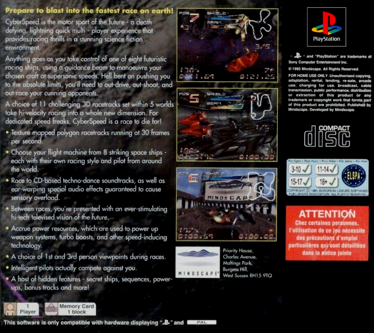 CyberSpeed — Box back