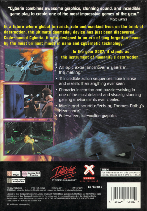 Cyberia — Box back