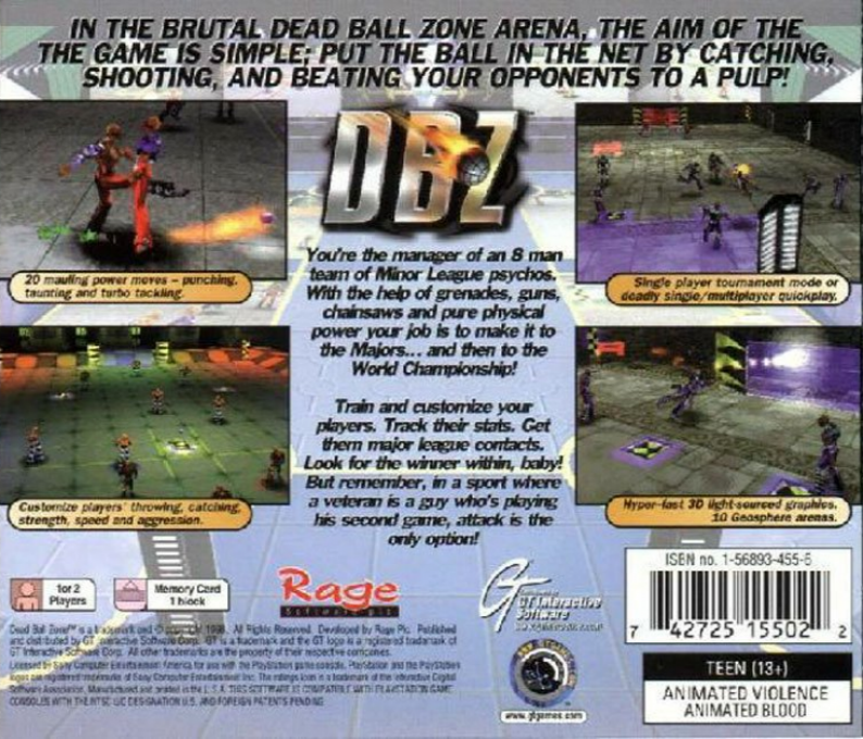 DBZ : Dead Ball Zone — Box back