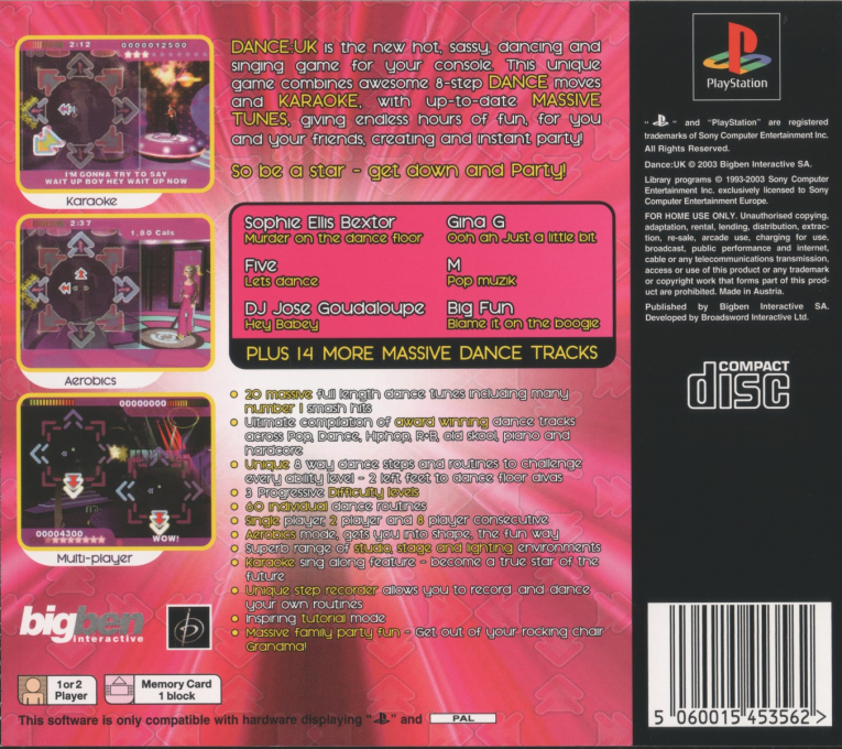 Dance Europe — Box back