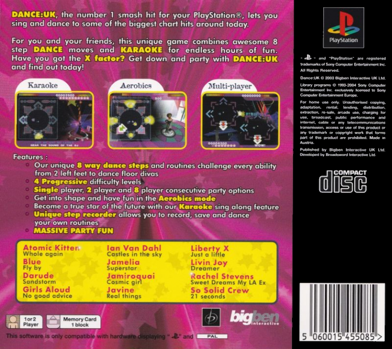 Dance : UK eXtra TraX — Box back