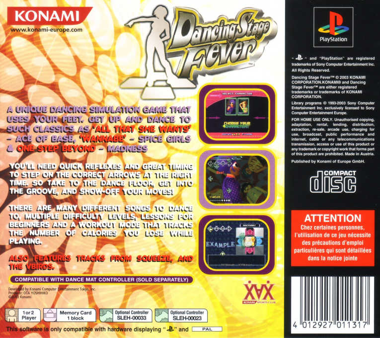 Dancing Stage Fever — Box back