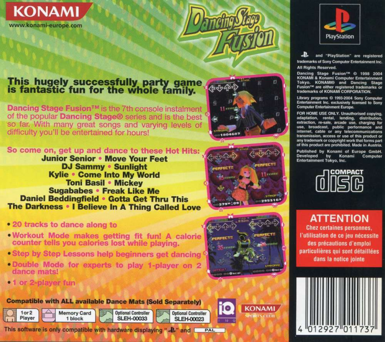 Dancing Stage Fusion — Box back