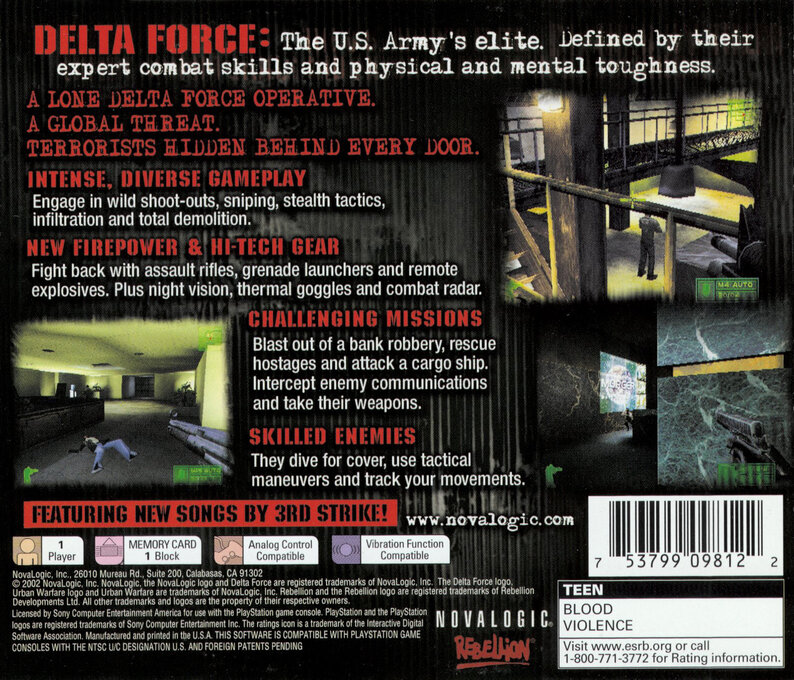 Delta Force : Urban Warfare — Box back