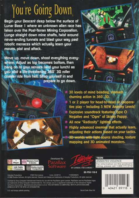 Descent — Box back