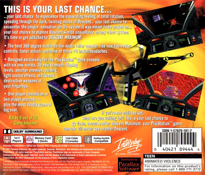 Descent Maximum — Box back