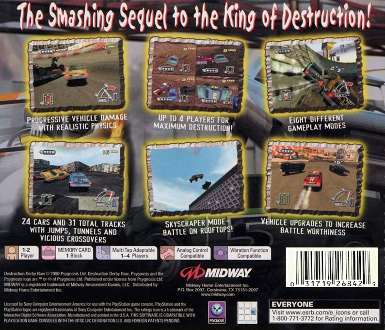 Destruction Derby Raw — Box back