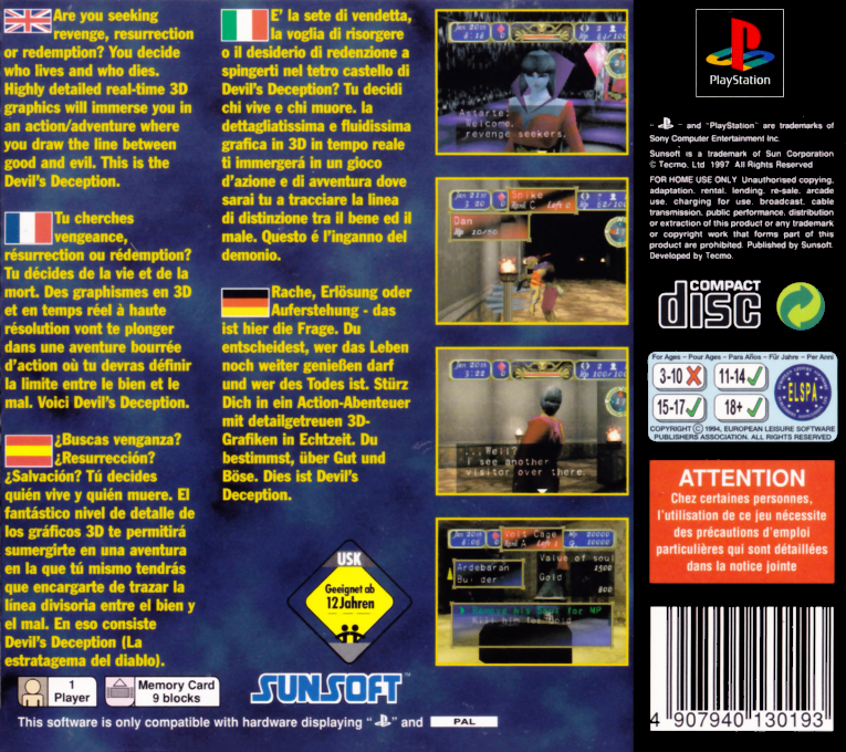 Devil's Deception — Box back