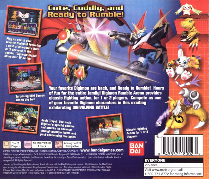 Digimon Rumble Arena — Box back