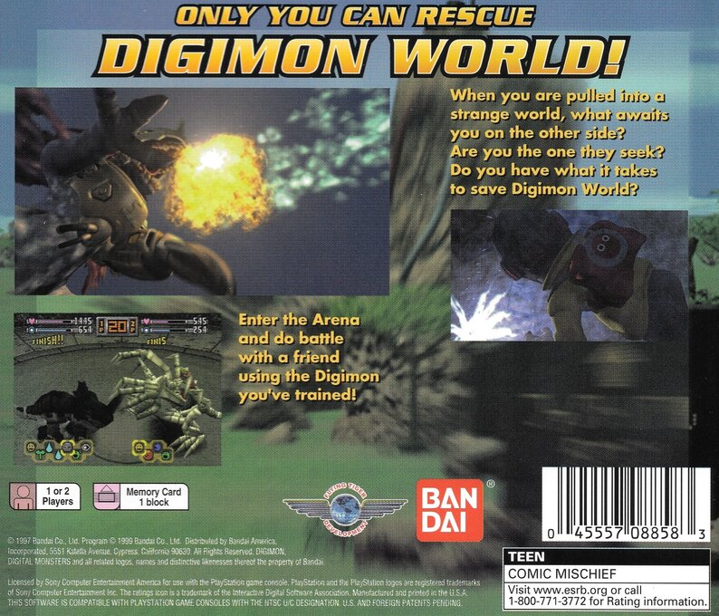 Digimon World — Box back