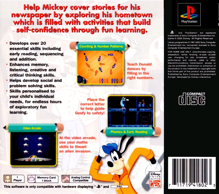 Disney Learning : Mickey — Box back
