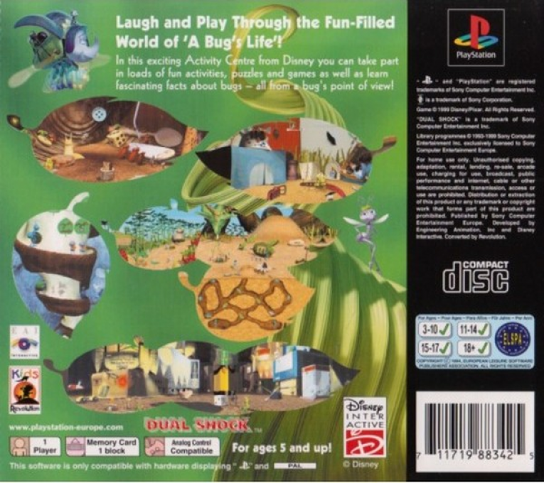 Disney / Pixar : A Bug's Life, Activity Center — Box back
