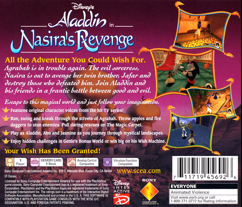 Disney's Aladdin in Nasira's Revenge — Box back