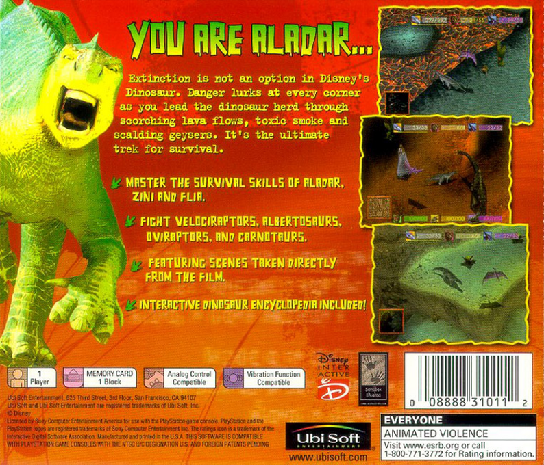 Disney's Dinosaur — Box back