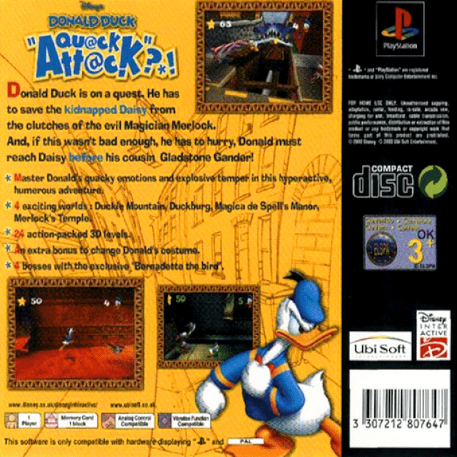 Disney's Donald Duck : Qu@ck Att@ck?*! — Box back