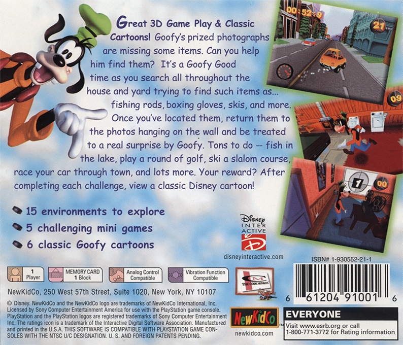Disney's Goofy's Fun House — Box back