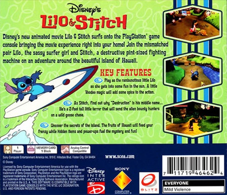 Disney's Lilo & Stitch — Box back