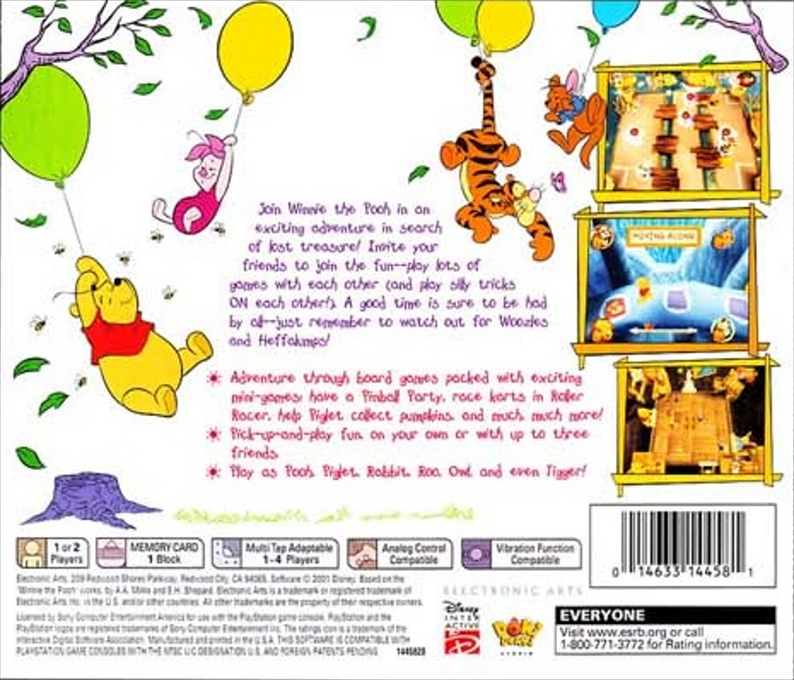 Disney's Pooh's Party Game : In Search of the Treasure — Box back