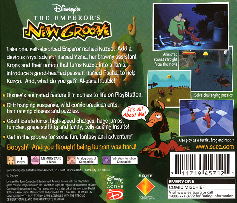 Disney's The Emperor's New Groove — Box back