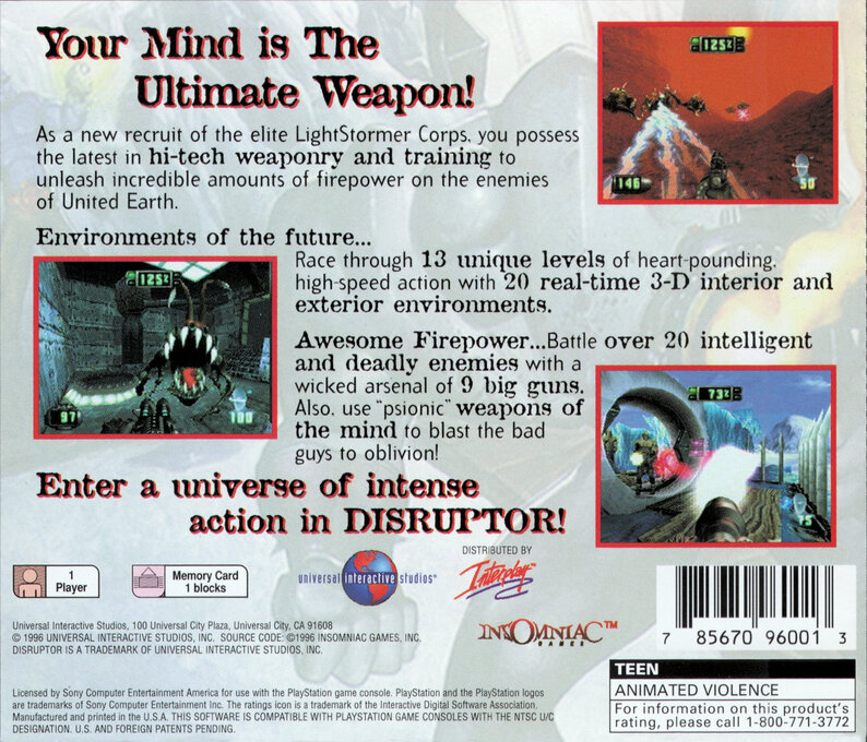 Disruptor — Box back