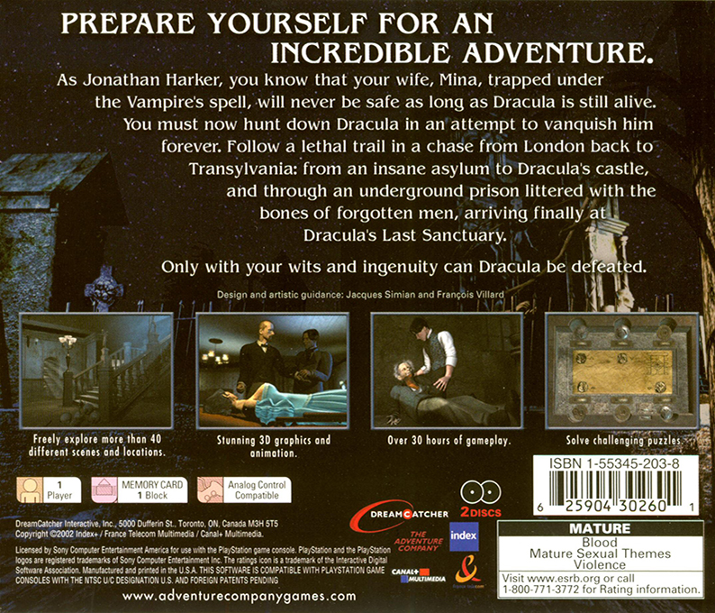 Dracula : The Last Sanctuary — Box back