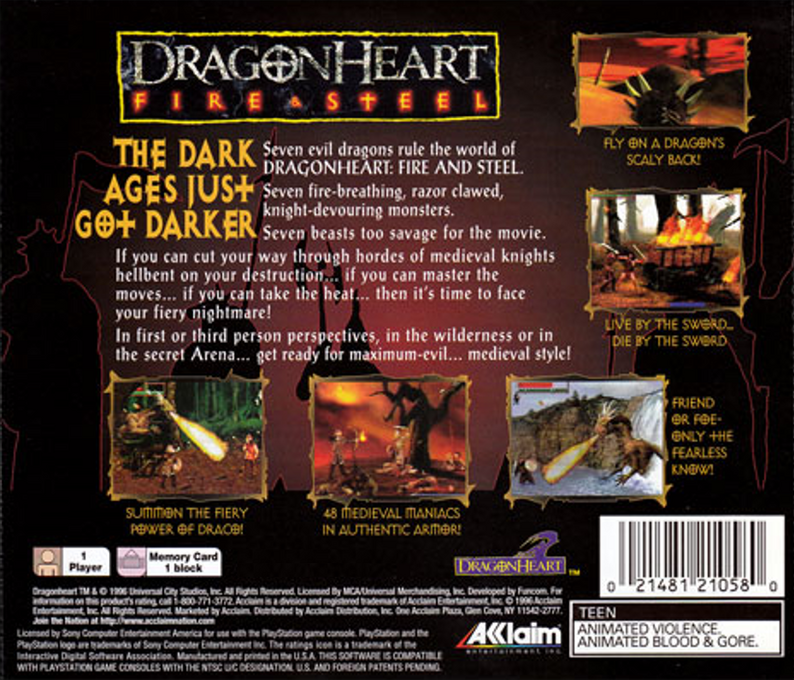 DragonHeart : Fire & Steel — Box back