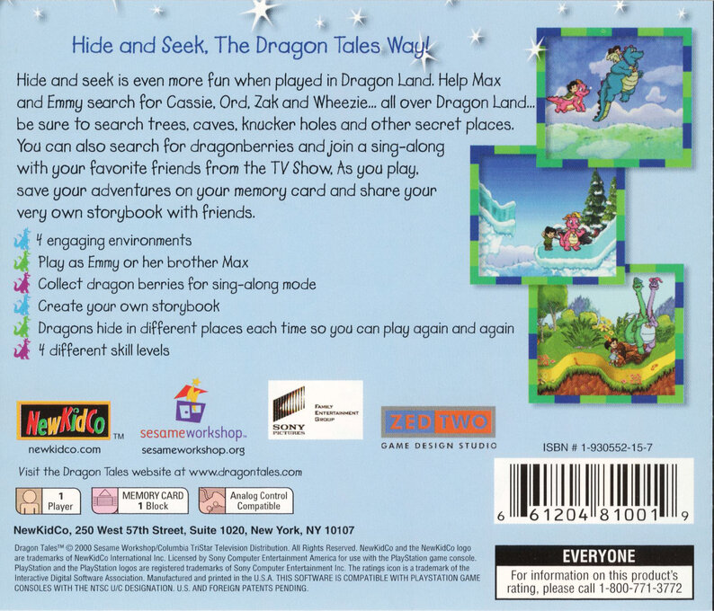 Dragon Tales : Dragonseek — Box back