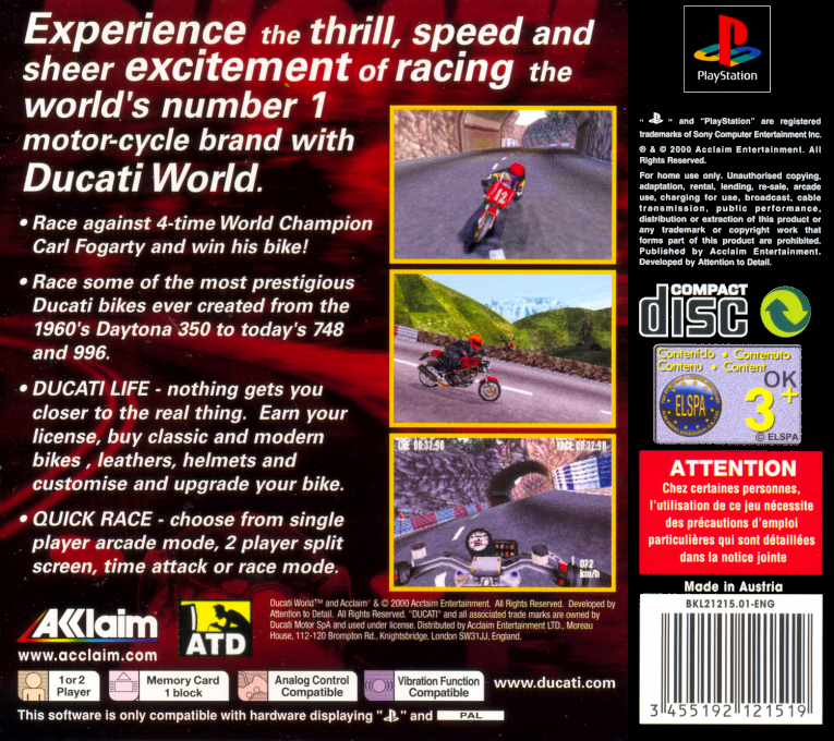 Ducati World — Box back