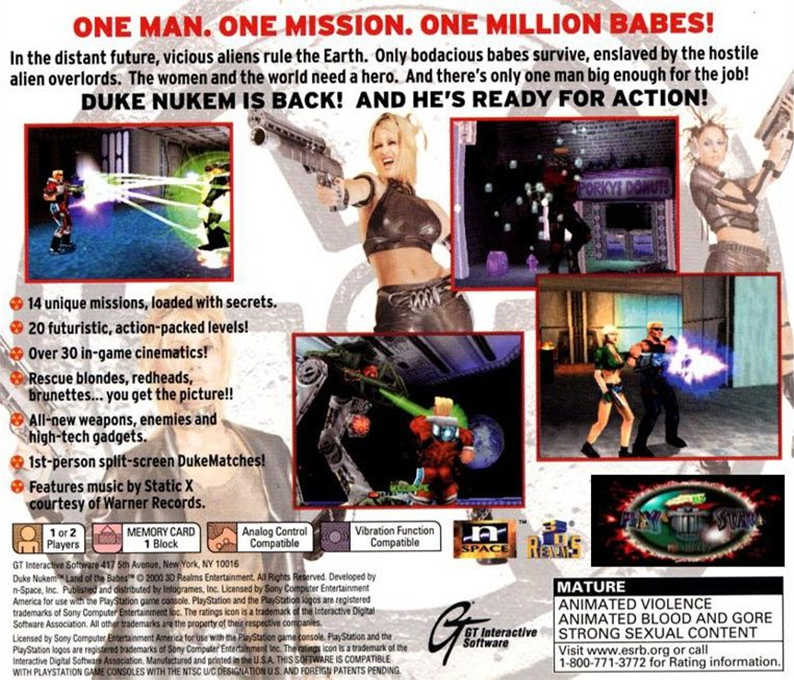 Duke Nukem : Land of the Babes — Box back