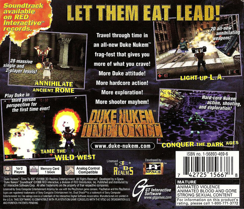 Duke Nukem : Time to Kill — Box back