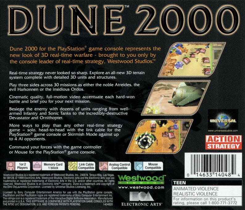 Dune 2000 — Box back