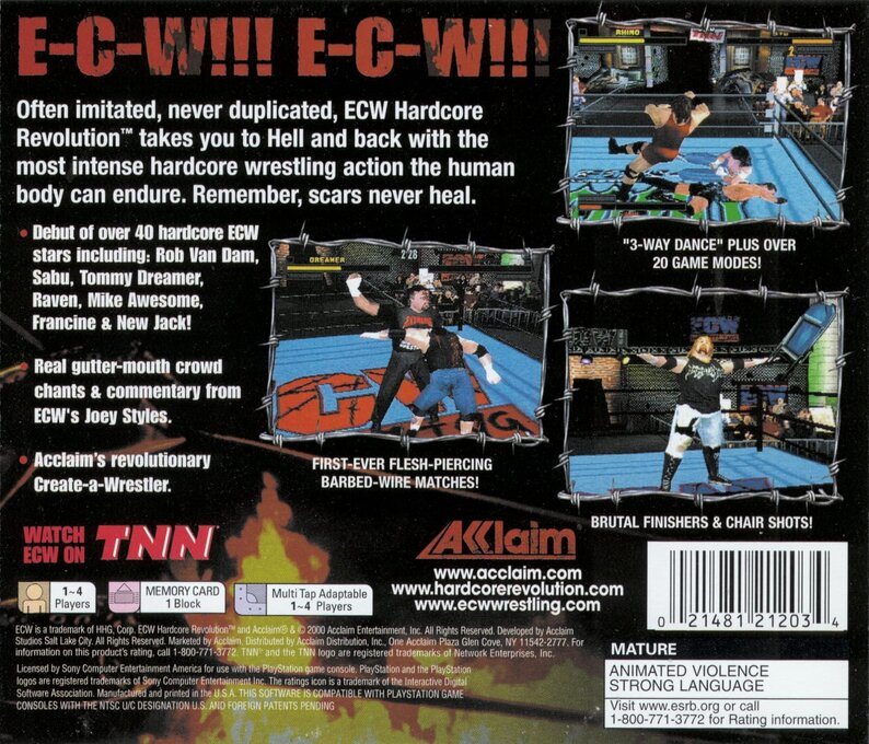 ECW Hardcore Revolution — Box back