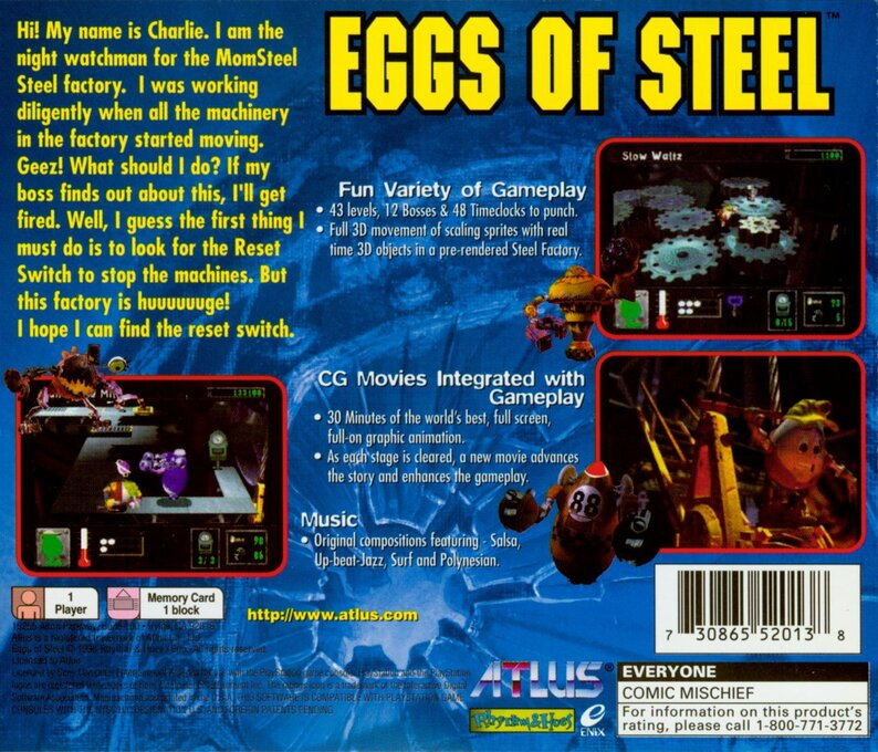 Eggs of Steel : Charlie's Eggcellent Adventure — Box back