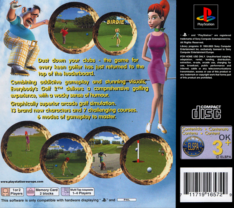 Everybody's Golf 2 — Box back