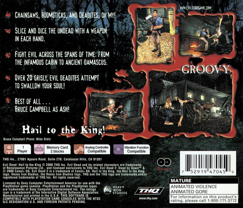 Evil Dead : Hail to the King — Box back