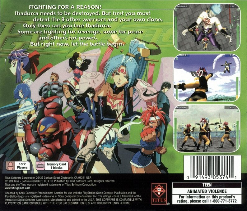 Evil Zone — Box back