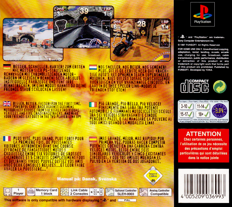 Explosive Racing — Box back