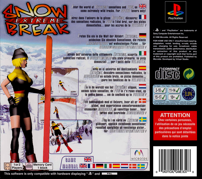 Extreme Snow Break — Box back