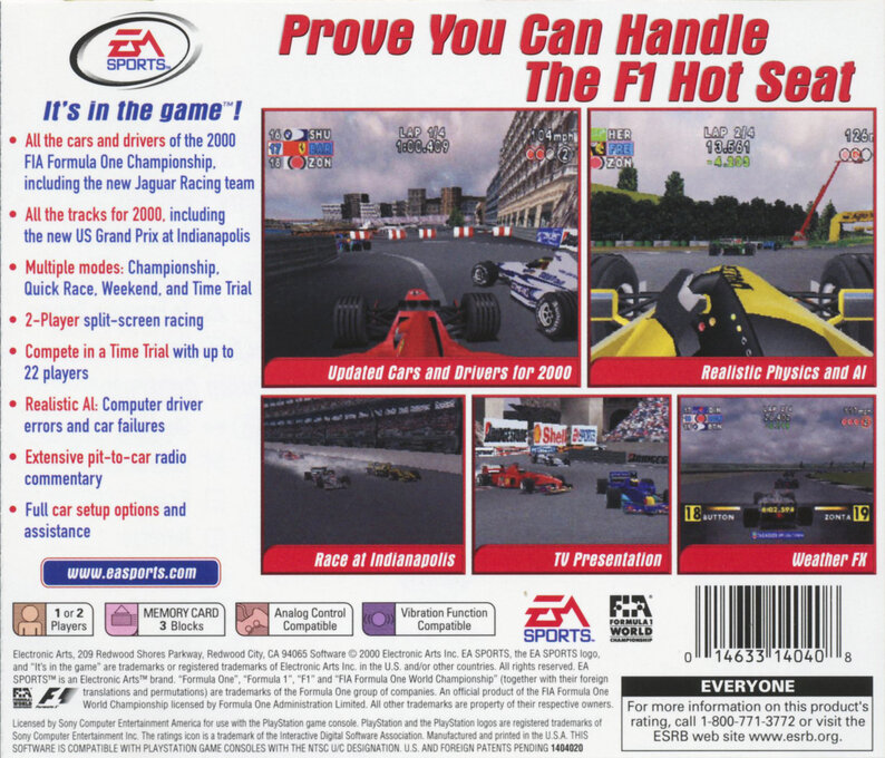 F1 2000 — Box back