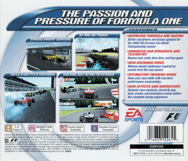 F1 Championship Season 2000 — Box back