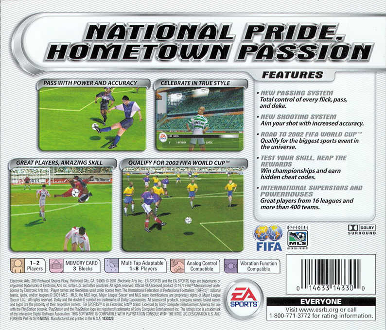 FIFA Soccer 2002 — Box back
