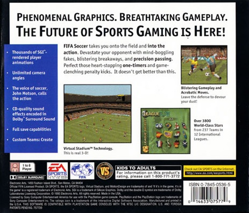 FIFA Soccer 96 — Box back
