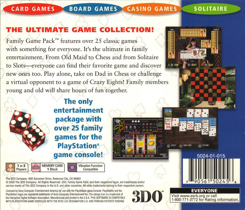 Family Game Pack — Box back