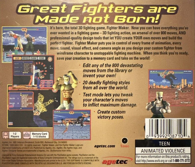 Fighter Maker — Box back